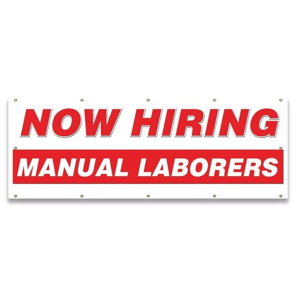 Now Hiring Manual Laborers Banner Apply Inside Accepting Application Single Sided